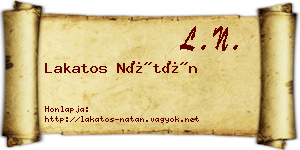 Lakatos Nátán névjegykártya
